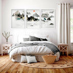 Art for a bedroom | set of 3 Japanese wall art - Joe’s Haven