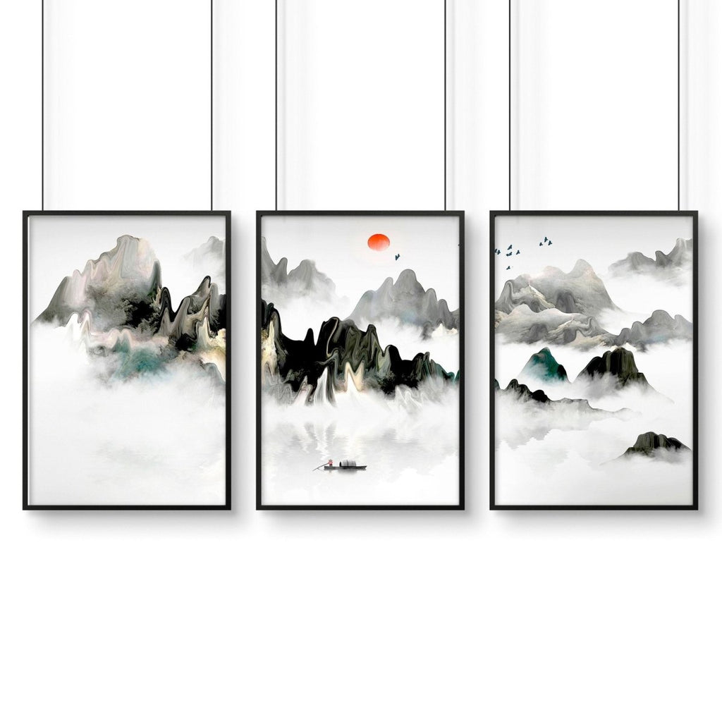 Art for a bedroom | set of 3 Japanese wall art - Joe’s Haven