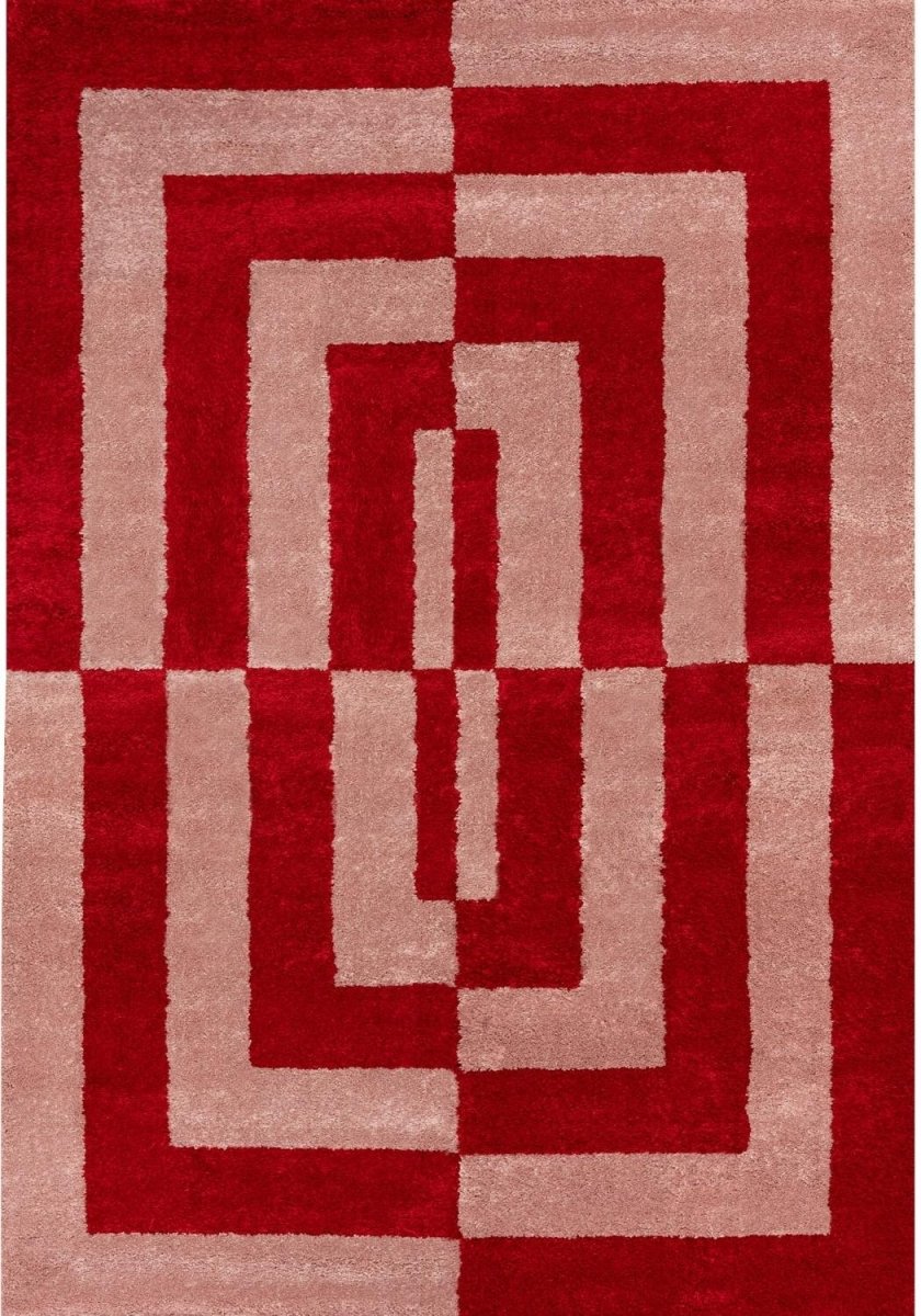 Joli Geometric Red & Pink Rug - Joe’s Haven