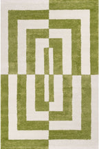 Joli Geometric Green & White Rug - Joe’s Haven