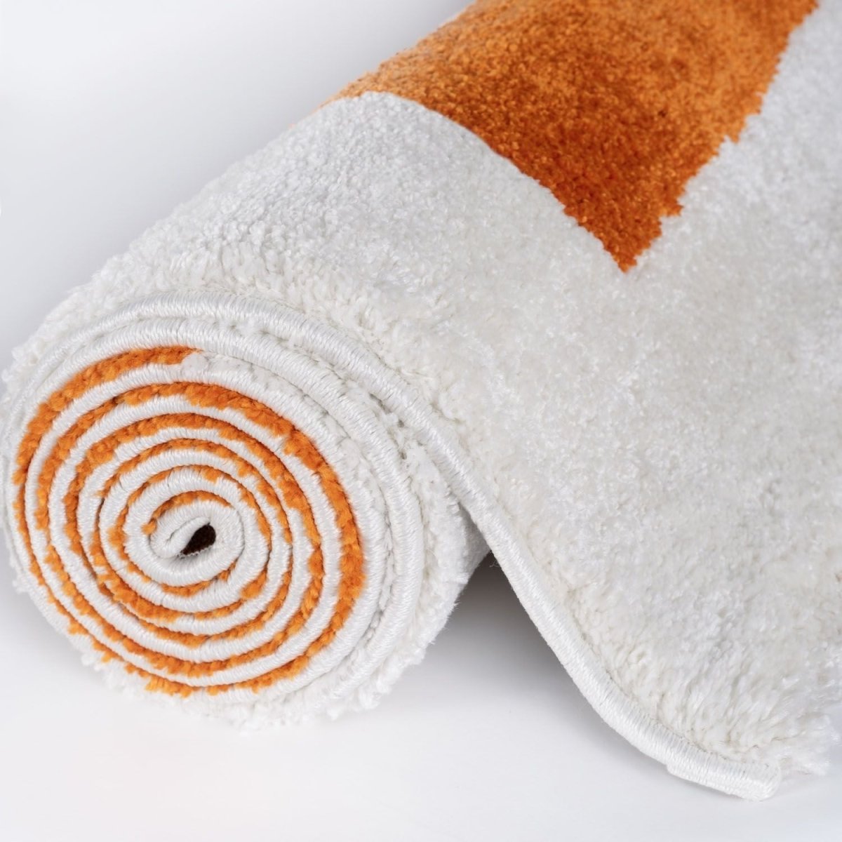 Joli Geometric Orange & White Rug - Joe’s Haven
