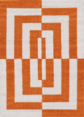 Joli Geometric Orange & White Rug - Joe’s Haven