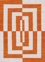 Joli Geometric Orange & White Rug - Joe’s Haven