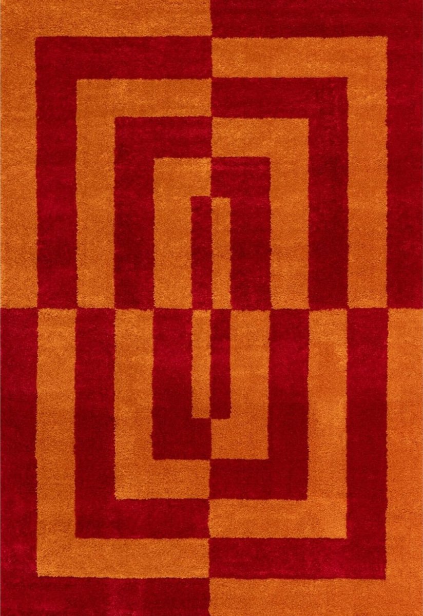 Joli Geometric Red & Orange Rug - Joe’s Haven
