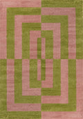 Joli Geometric Green & Pink Rug - Joe’s Haven