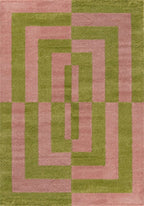Joli Geometric Green & Pink Rug - Joe’s Haven