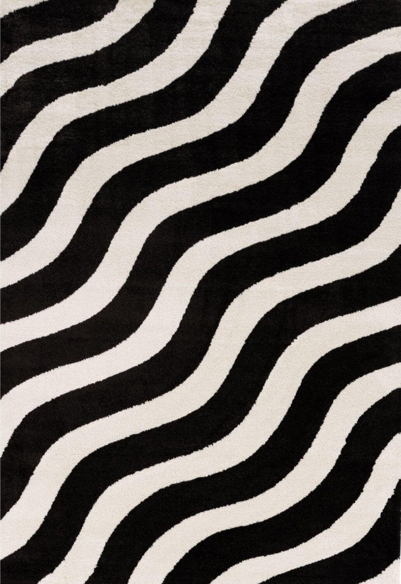Joli Wave Black & White Rug - Joe’s Haven