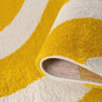 Joli Wave Yellow & White Rug - Joe’s Haven