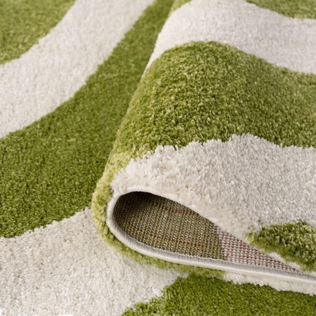 Joli Wave Green & White Rug - Joe’s Haven
