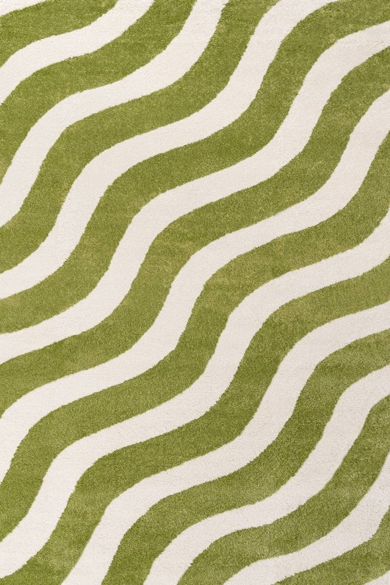 Joli Wave Green & White Rug - Joe’s Haven