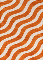 Joli Wave Orange & White Rug - Joe’s Haven