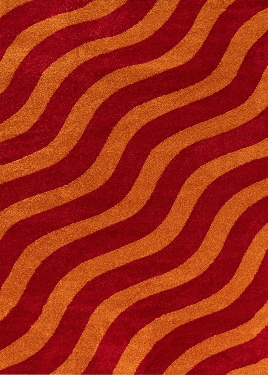 Joli Wave Red & Orange Rug - Joe’s Haven