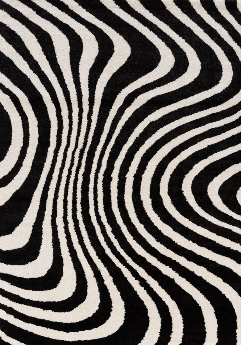 Joli Striped Black & White Rug - Joe’s Haven