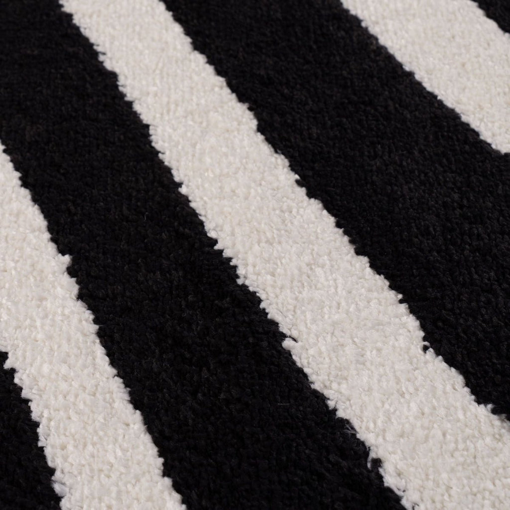 Joli Striped Black & White Rug - Joe’s Haven