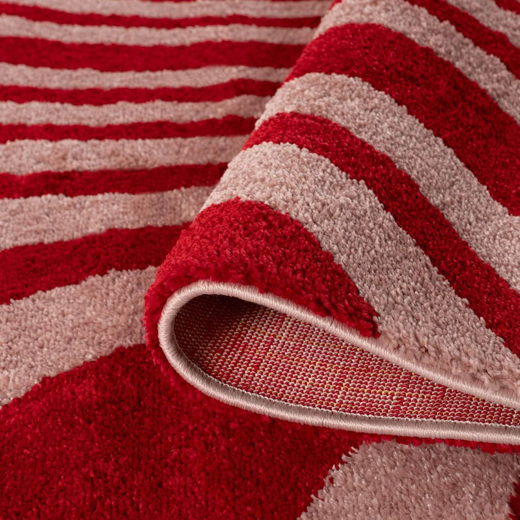Joli Striped Red & Pink Rug - Joe’s Haven