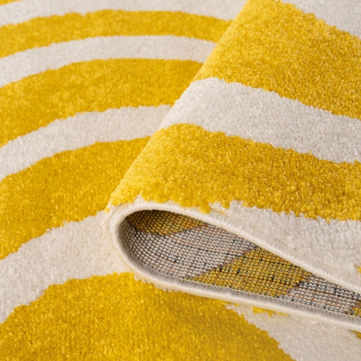Joli Striped Yellow & White Rug - Joe’s Haven