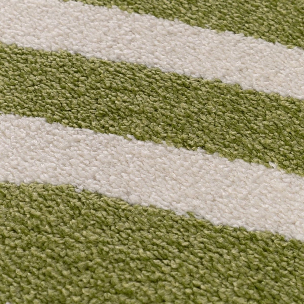 Joli Striped Green & White Rug - Joe’s Haven