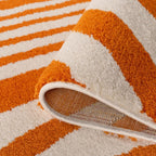 Joli Striped Orange & White Rug - Joe’s Haven