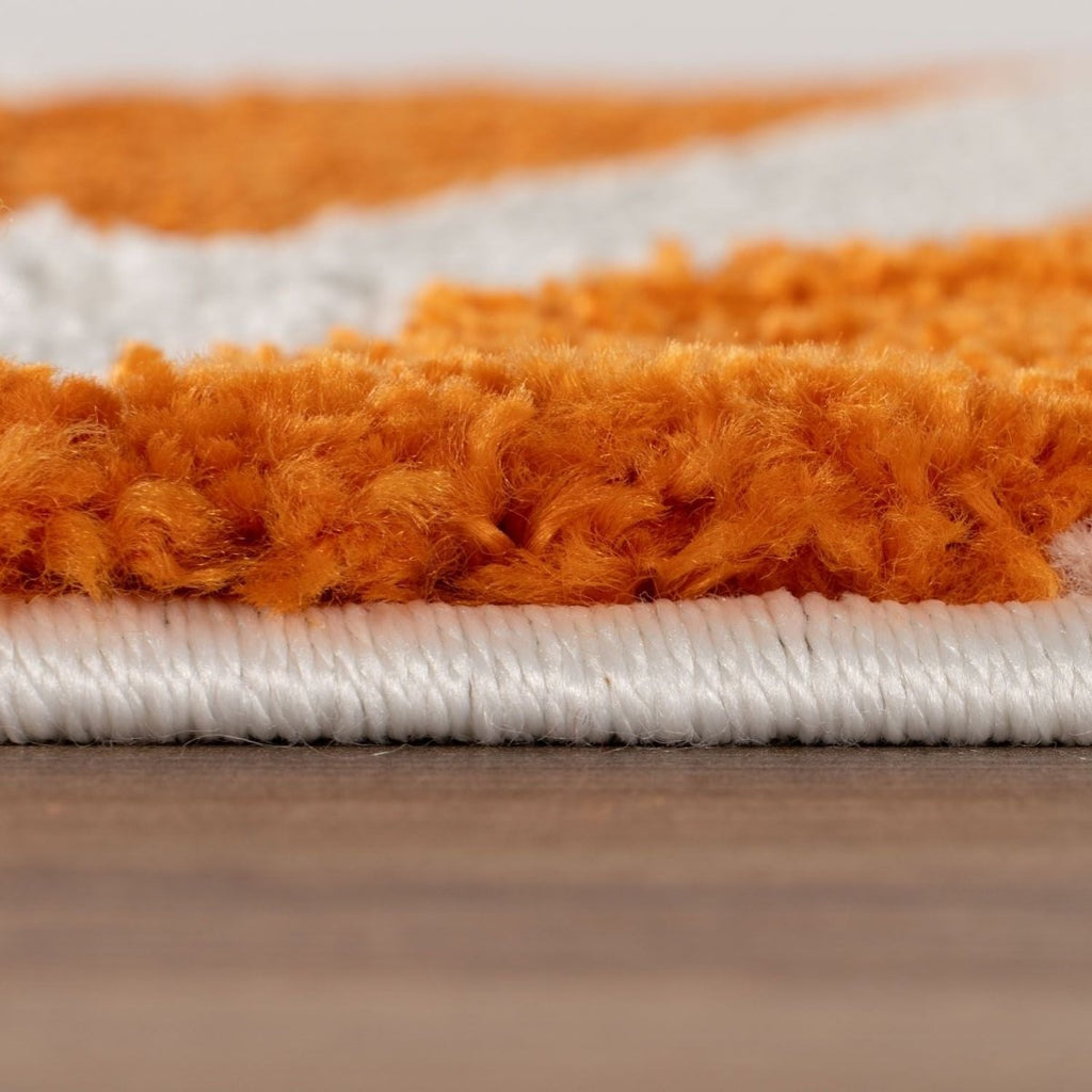Joli Striped Orange & White Rug - Joe’s Haven