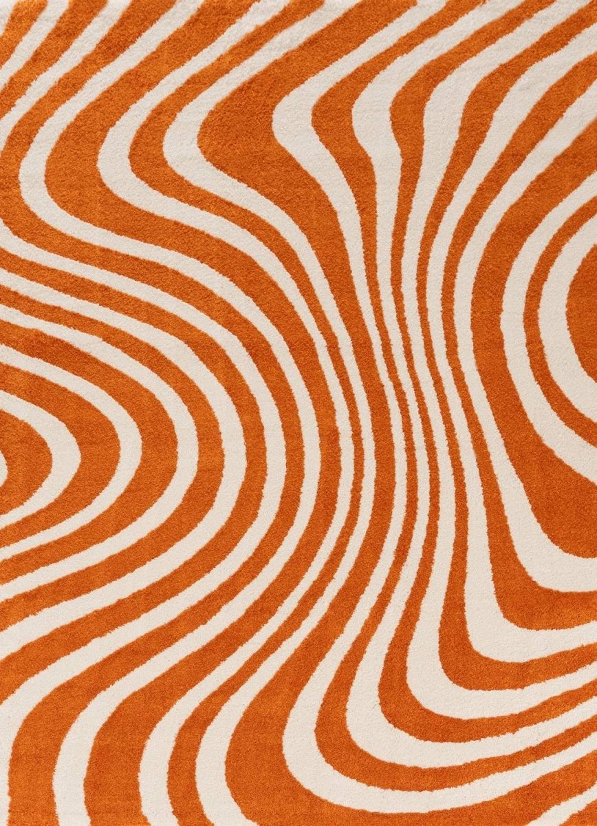 Joli Striped Orange & White Rug - Joe’s Haven