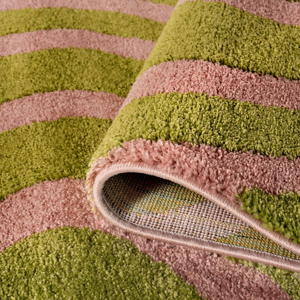 Joli Striped Green & Pink Rug - Joe’s Haven