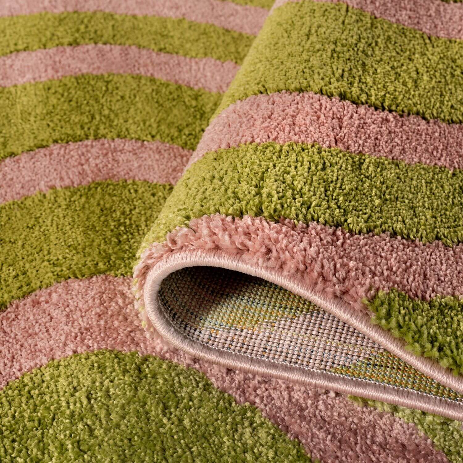 Joli Striped Green & Pink Rug - Joe’s Haven