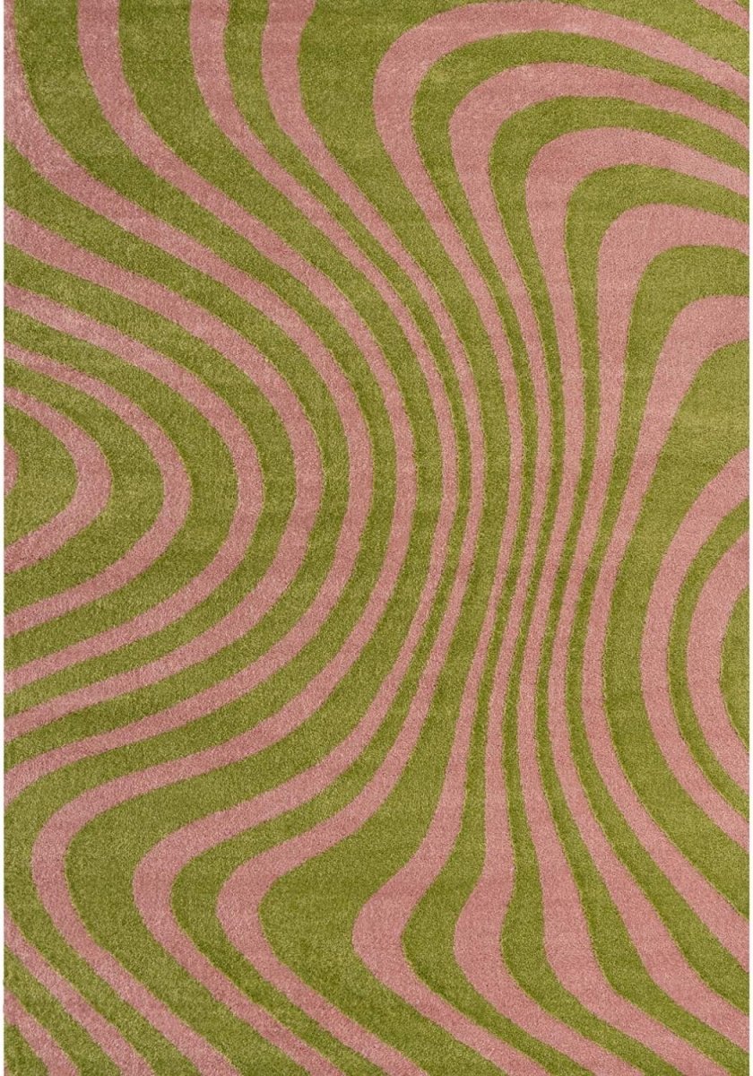 Joli Striped Green & Pink Rug - Joe’s Haven