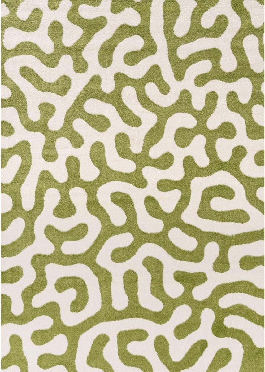 Joli Doodle Green & White Rug - Joe’s Haven