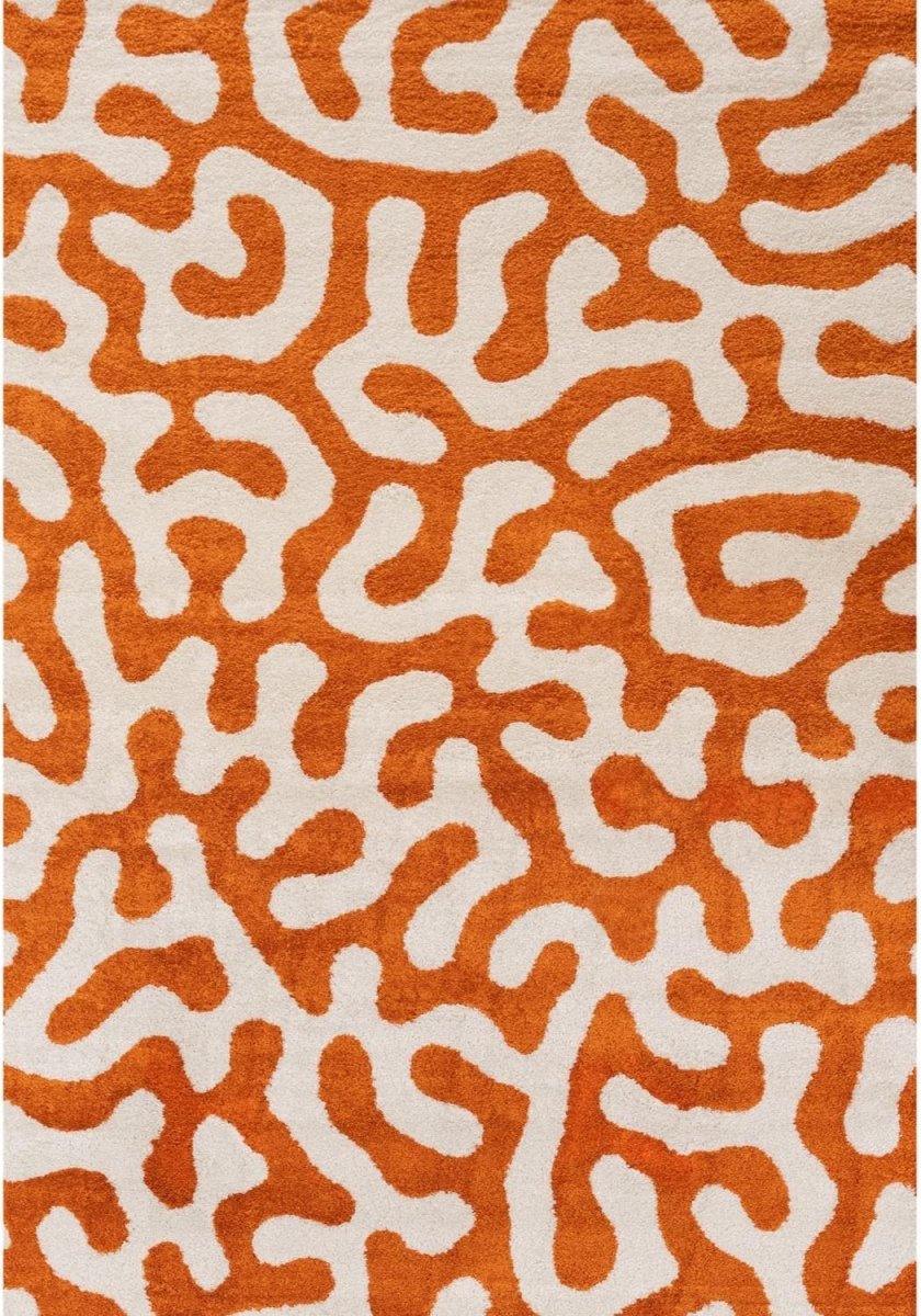 Joli Doodle Orange & White Rug - Joe’s Haven