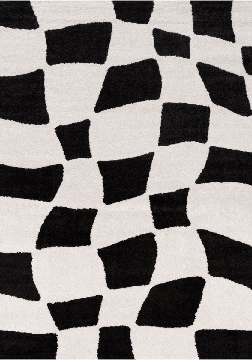 Joli Checkered Black & White Rug - Joe’s Haven