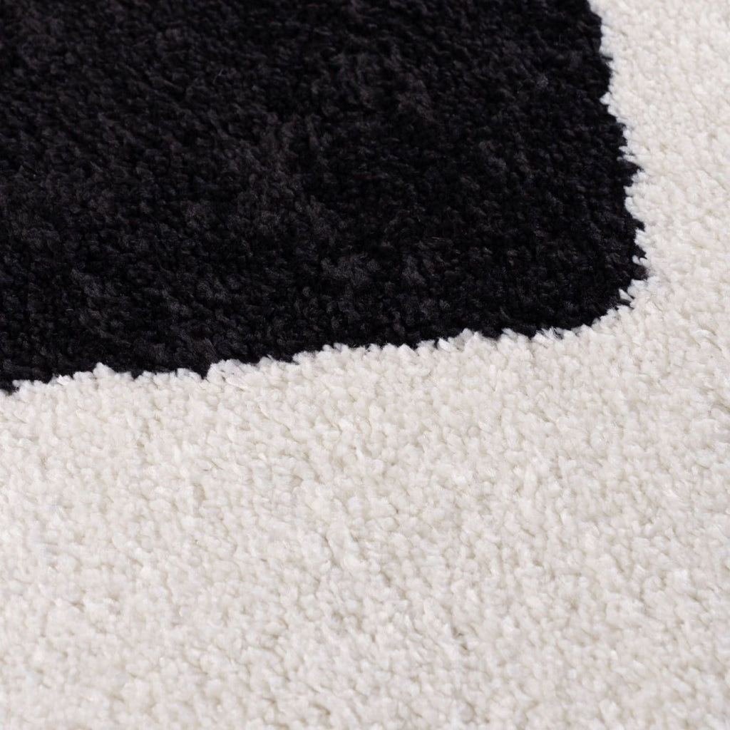 Joli Checkered Black & White Rug - Joe’s Haven