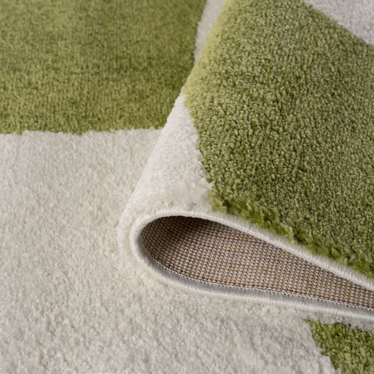 Joli Checkered Green & White Rug - Joe’s Haven