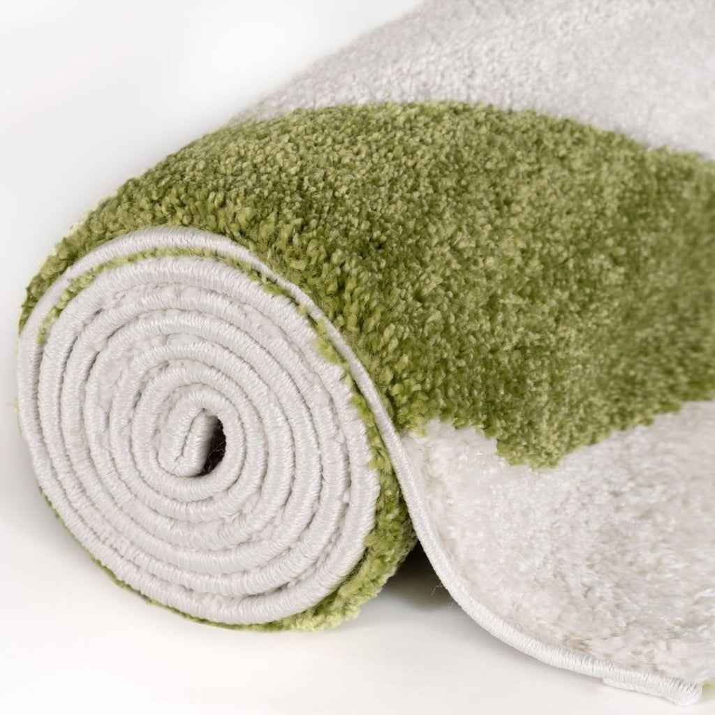 Joli Checkered Green & White Rug - Joe’s Haven