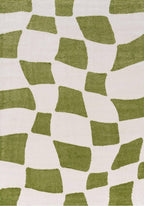 Joli Checkered Green & White Rug - Joe’s Haven