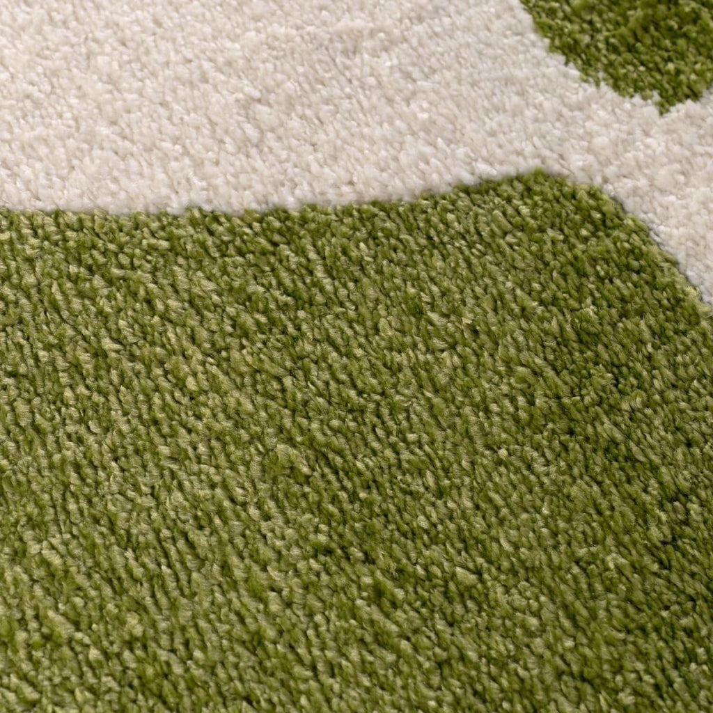 Joli Checkered Green & White Rug - Joe’s Haven