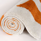 Joli Checkered Orange & White Rug - Joe’s Haven