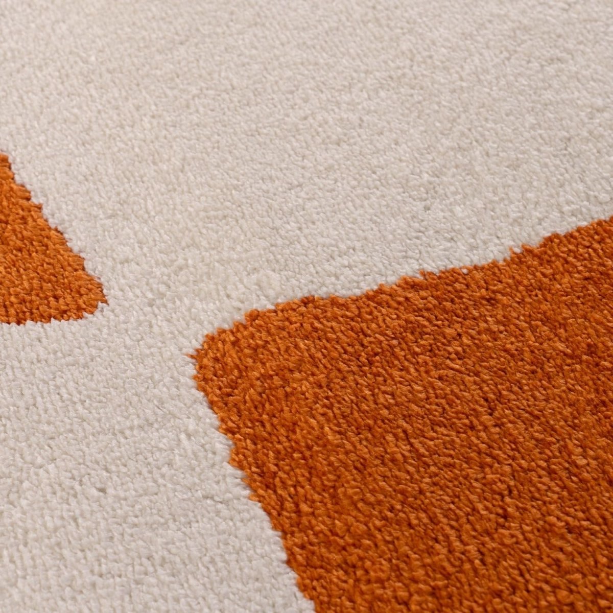 Joli Checkered Orange & White Rug - Joe’s Haven