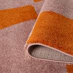 Joli Checkered Orange & Pink Rug - Joe’s Haven