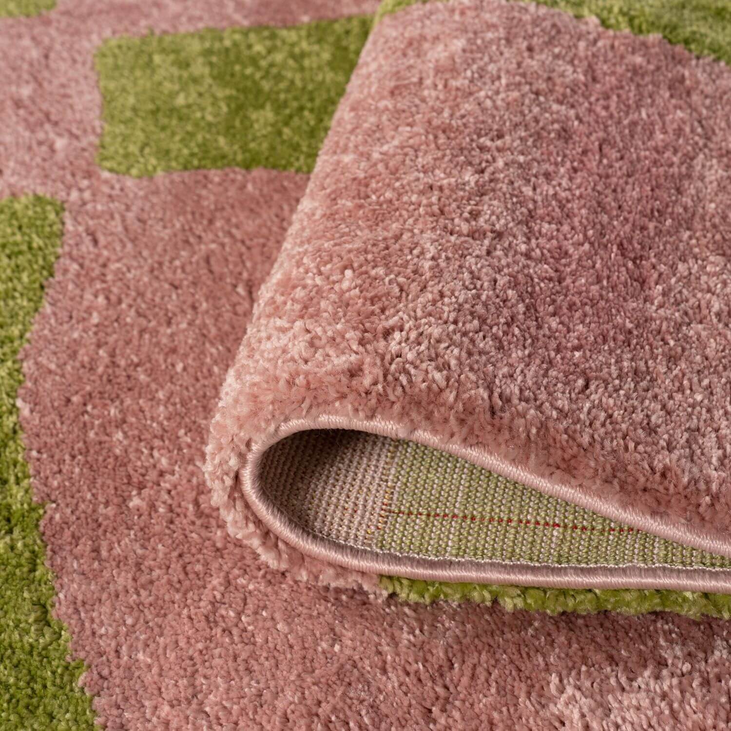Joli Checkered Green & Pink Rug - Joe’s Haven