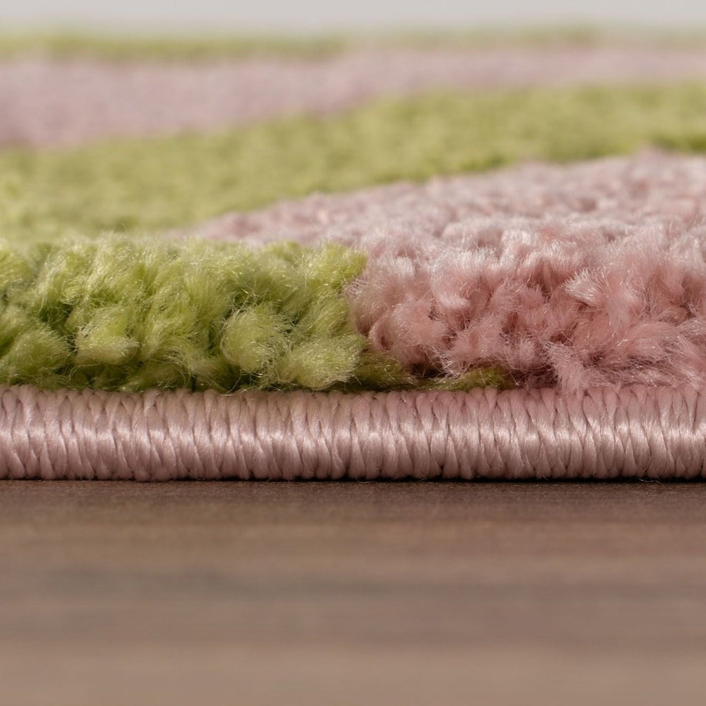 Joli Checkered Green & Pink Rug - Joe’s Haven