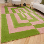 Joli Geometric Green & Pink Rug - Joe’s Haven