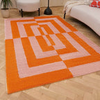 Joli Geometric Orange & Pink Rug - Joe’s Haven