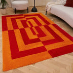 Joli Geometric Red & Orange Rug - Joe’s Haven