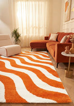 Joli Wave Orange & White Rug - Joe’s Haven