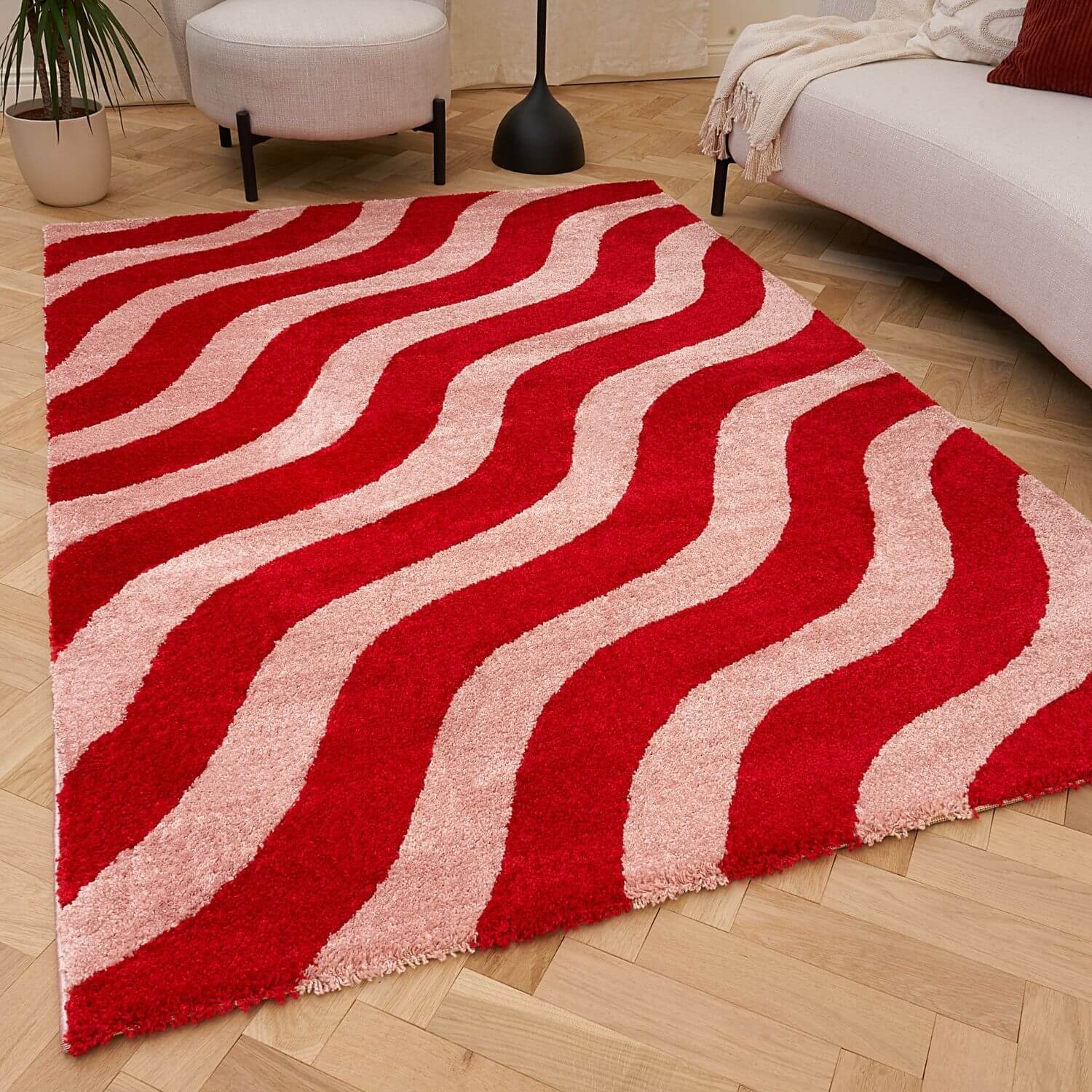 Joli Wave Red & Pink Rug - Joe’s Haven