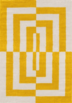 Joli Geometric Yellow & White Rug - Joe’s Haven