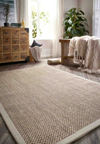 Bordered Light Beige Non-Slip Sisal Rug - Joe’s Haven