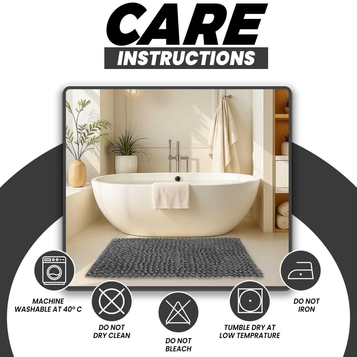 Jumbo Loop Non - Slip Bath Mat - Joe’s Haven