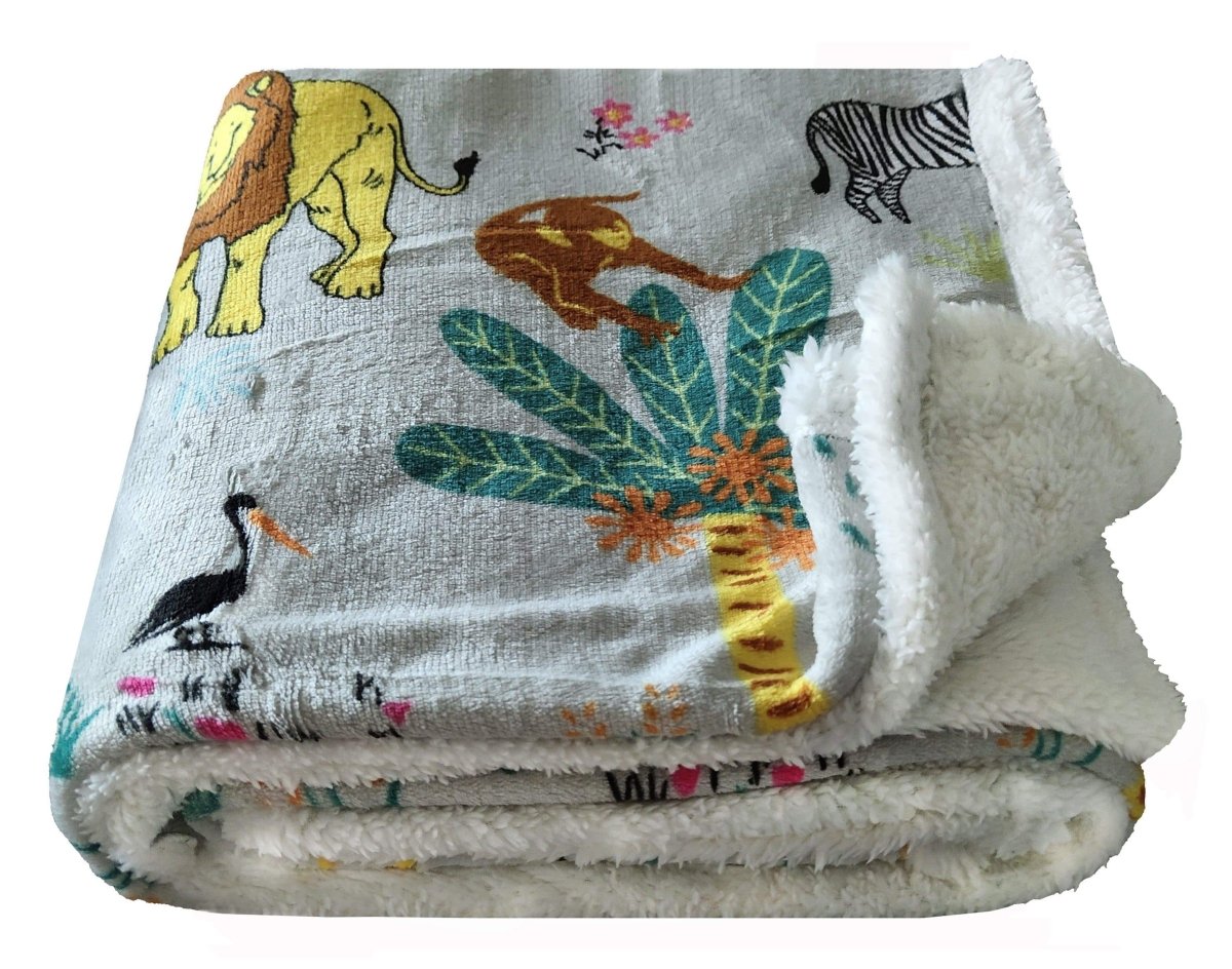 Jungle Safari Animal Kingdom Children's Teddy Fleece Bedding Set - Joe’s Haven