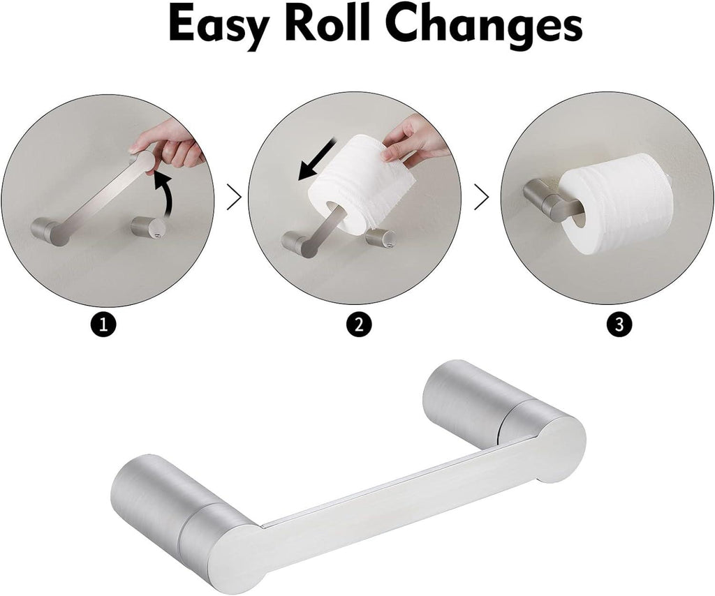Toilet Roll Holder Bathroom Pivoting Toilet Paper Dispenser Wall Mount KES - Joe’s Haven